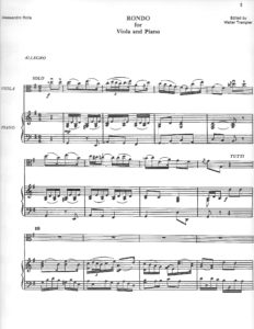 Rolla, Alessandro - Rondo in G for Viola & Piano - Music