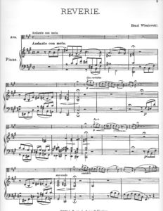 Wieniawski, Henri - Reverie for Viola and Piano - Music
